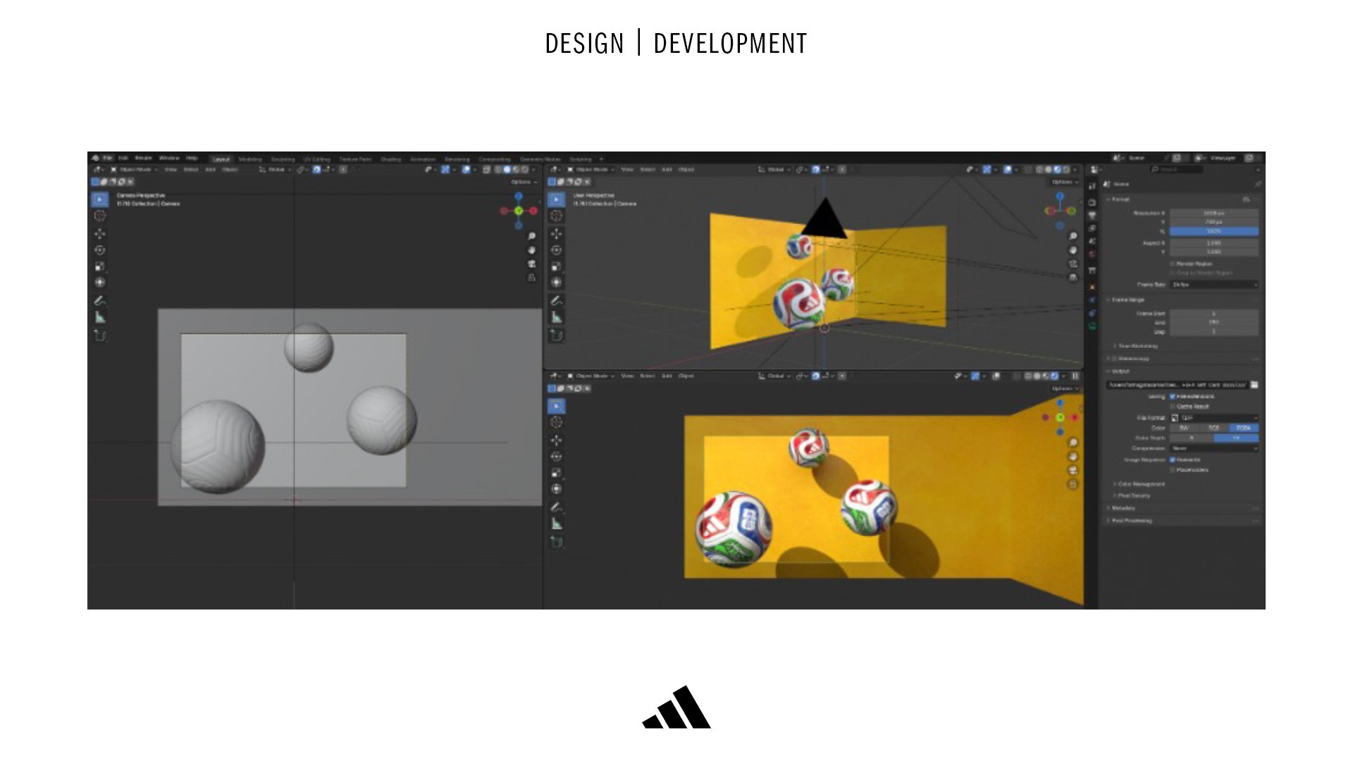 The gift card scene being lit and rendered in 3D